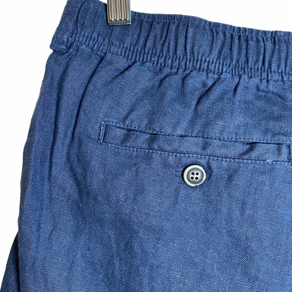 28 Palms Navy Relaxed Fit Linen Shorts Pockets L Large - Picture 12 of 14